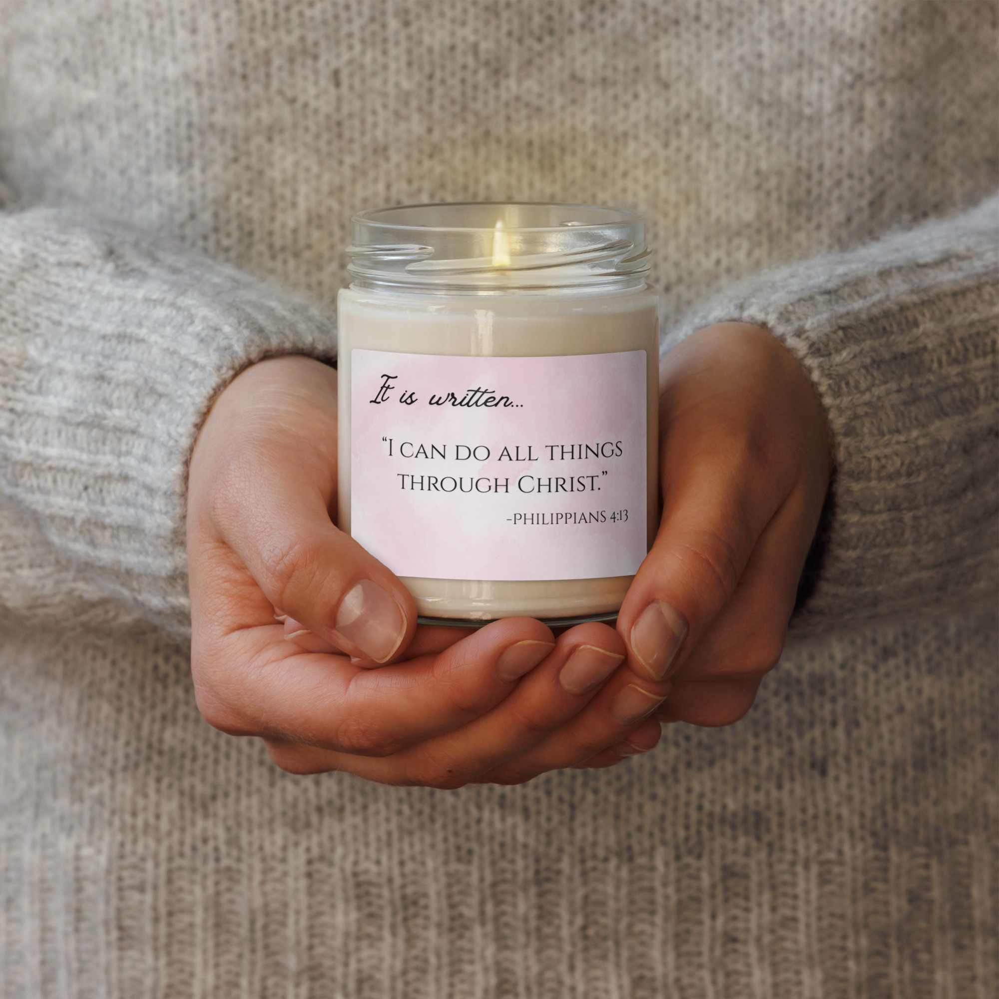 Scented Soy Candle - I CAN DO ALL THINGS - Image 6